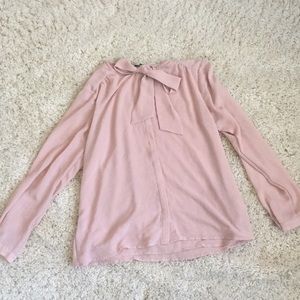 Pink pussycat bow blouse